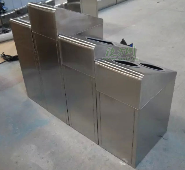 多分类垃圾形状投口不锈钢垃圾桶厂家生产图