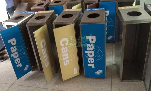 商场酒店室内4分类不锈钢垃圾桶厂家生产图