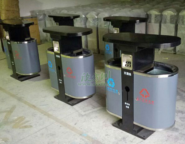 景区户外垃圾桶钢制烤漆美观耐用