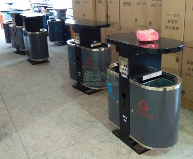 景区户外垃圾桶钢制烤漆美观耐用