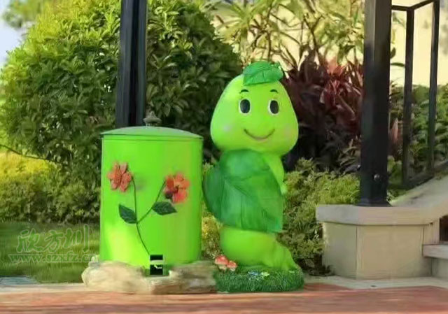 户外植物造型卡通垃圾桶图片