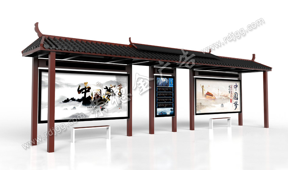 【新款】仿古候车亭价格|尺寸|图片